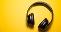 Headphones on a yellow background